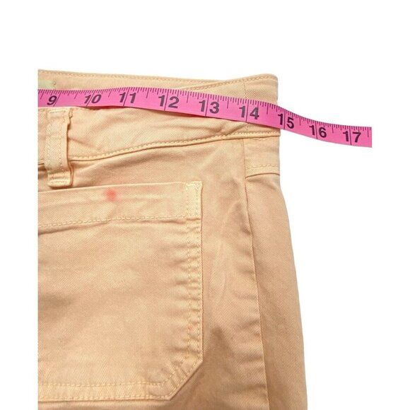 MARINE LAYER Women Wide Leg Pants Sz 6 Peach High Waist Cropped Jeans 30-2 - Picture 4 of 15